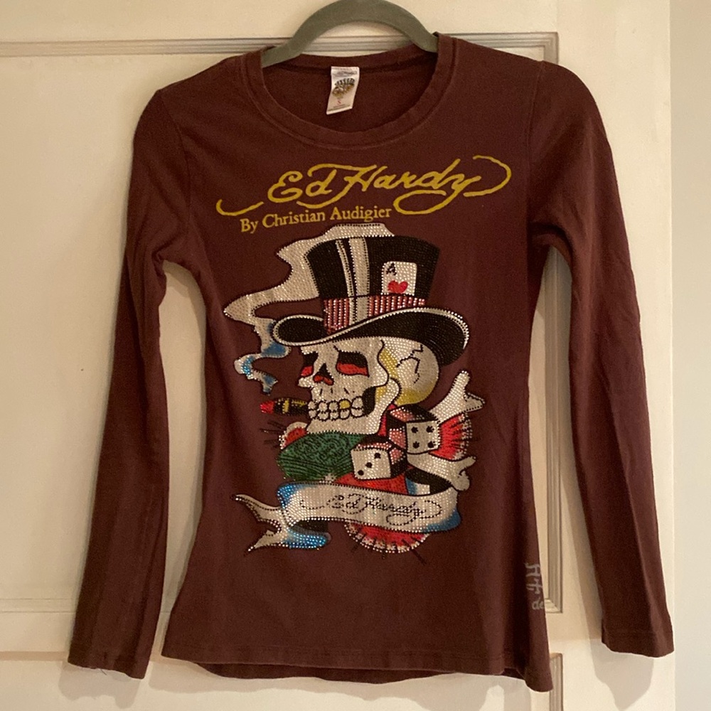 Ed Hardy long sleeve top - size Small